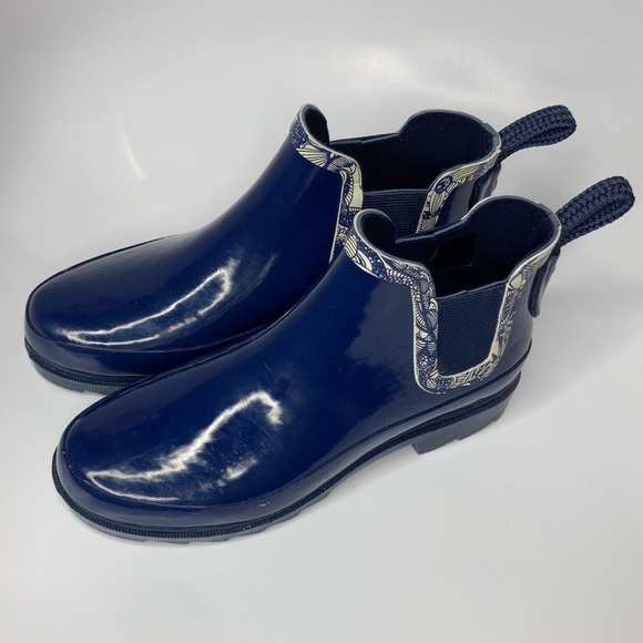 Sakroots navy rhyme ankle rain boots size 7 - Picture 4 of 10